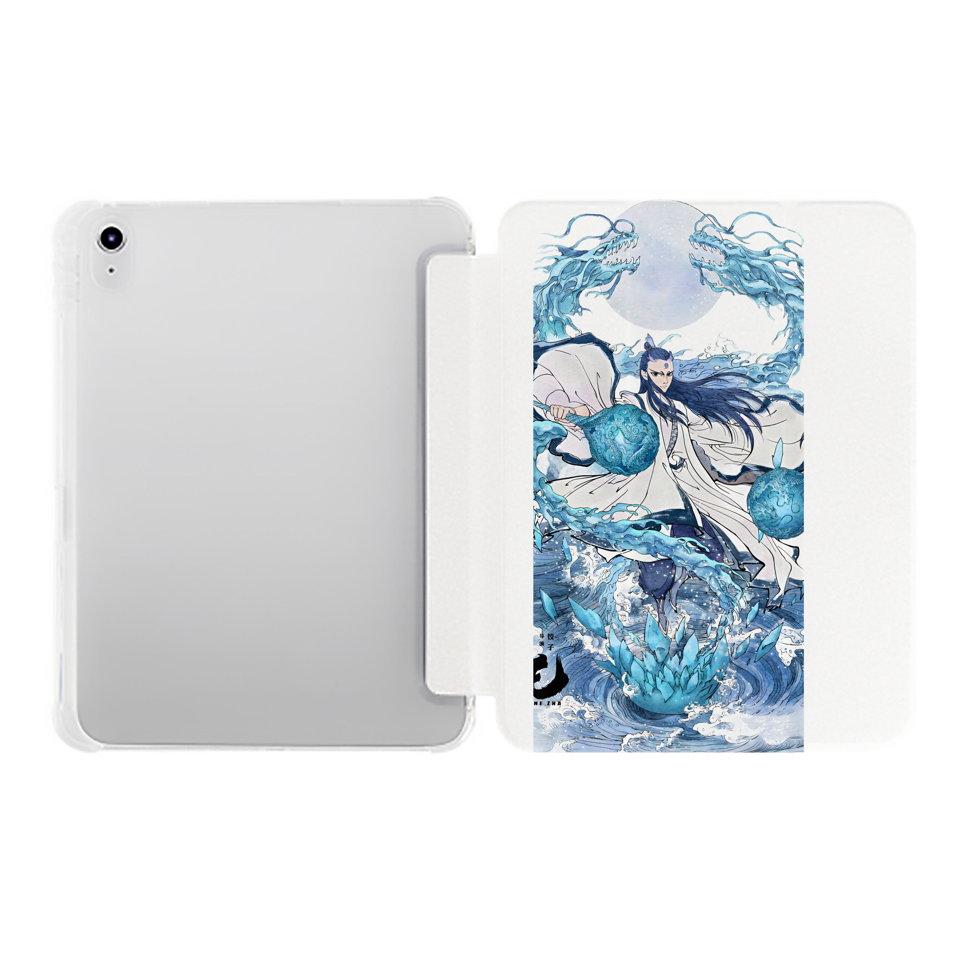 （画像用） Ne Zha 2 ナタ 魔童の大暴れ IPad ケース ペン収納付き 三つ折りスタンド PUレザー×シリコン 対応機種9.5/10.5/10.9インチ